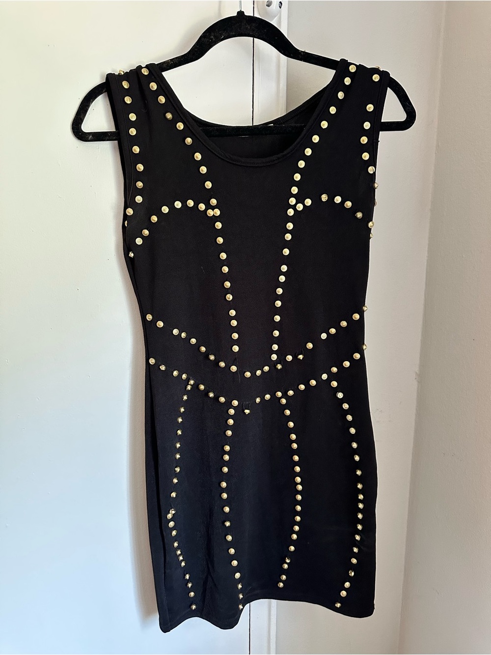 Bodycon Studded Mini Dress, Size M
